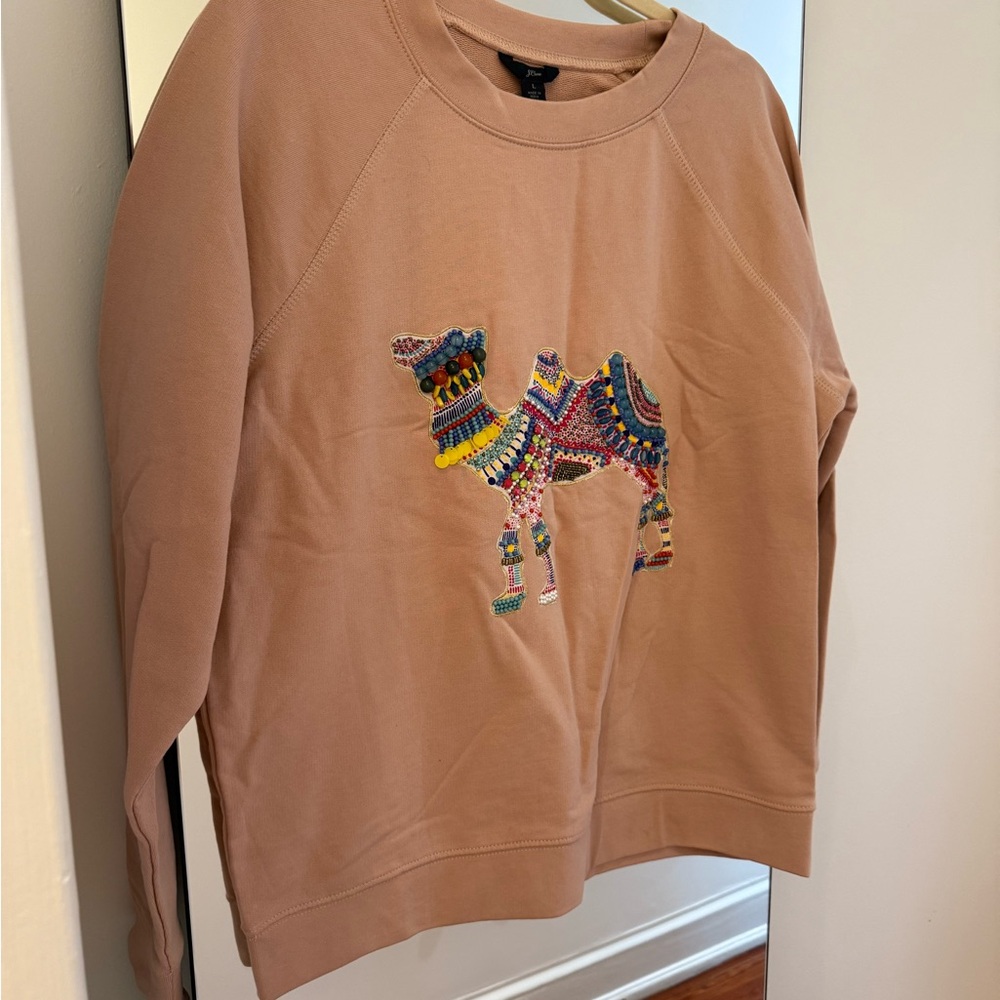 J.Crew Camel Embroidered Tan Sweater *NWT*